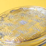 Cendrier rond vintage en verre transparent, Italie, années 1990