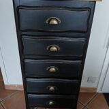 Chiffonnier en bois peint en noir