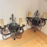 Pair of wrought iron sconces