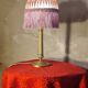 brass column lamp, worked brass from 1880 with cut glass dome, 45x22, superb