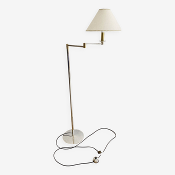 Lampe liseuse sur pied en laiton, Legrand, années 1950