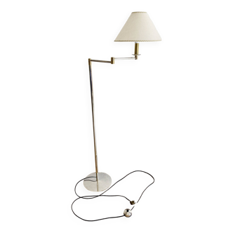 Lampe liseuse sur pied en laiton, Legrand, années 1950