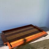 Rectangular art deco tray in lacquered wood