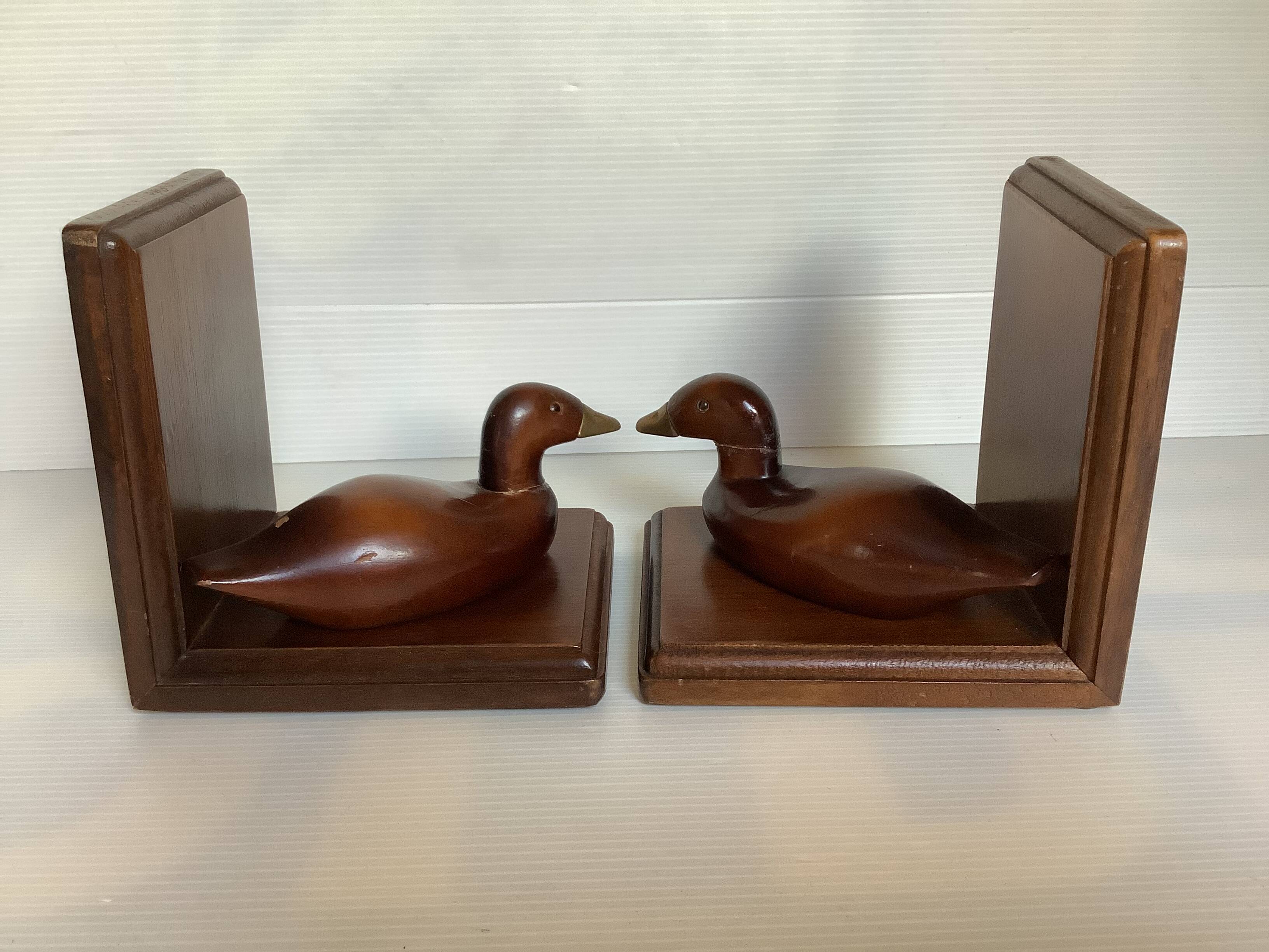 Pair of brass wood duck bookends