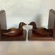 Pair of brass wood duck bookends