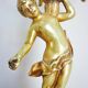 Candelabra, 6-pointed candlestick, marble, bronze, putti decoration, putto