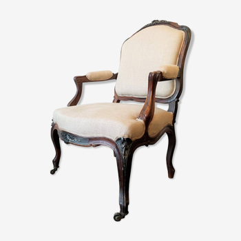 Fauteuil à la reine, style Louis XV, XIXème siècle