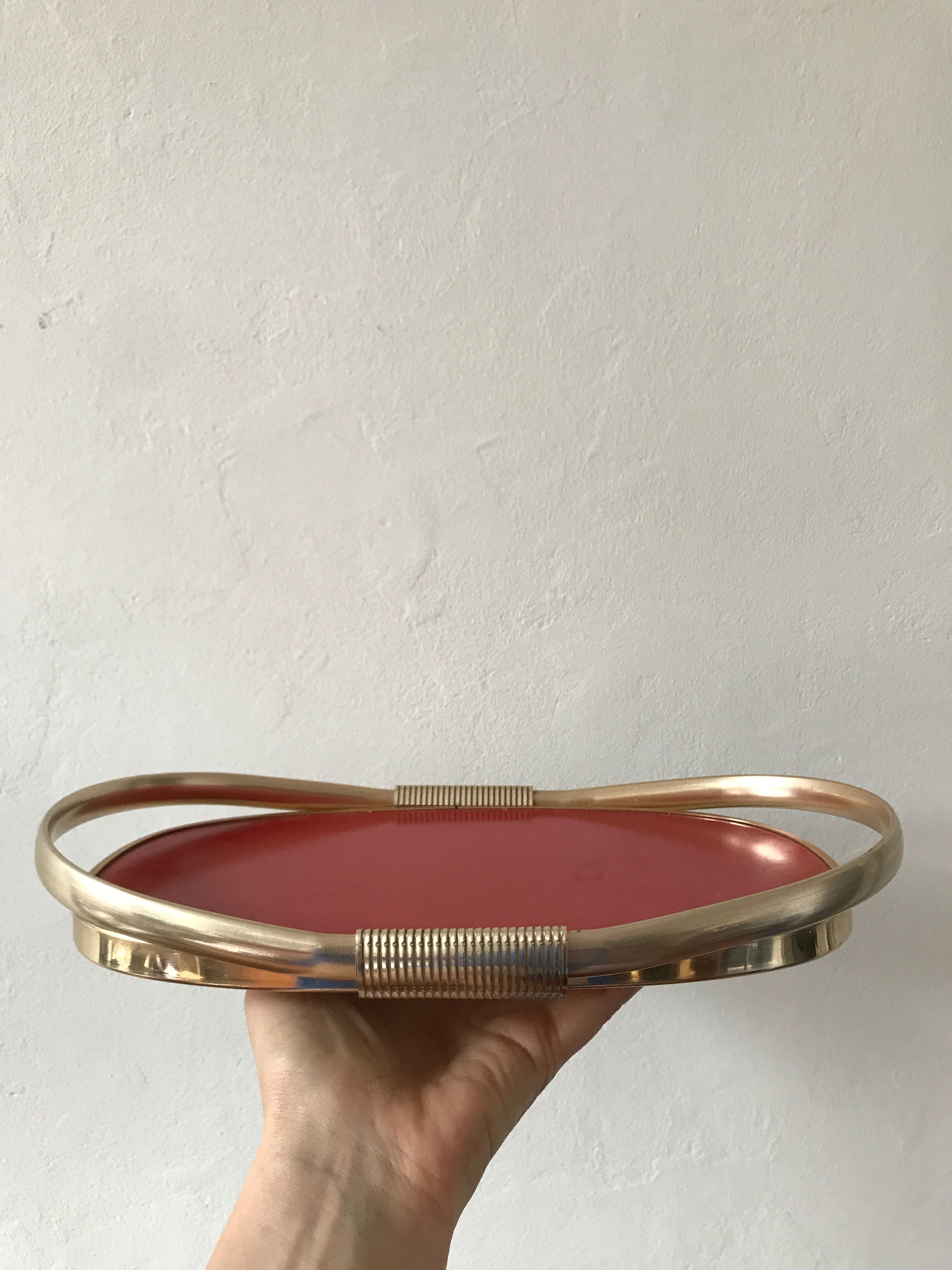 Red and golden tray