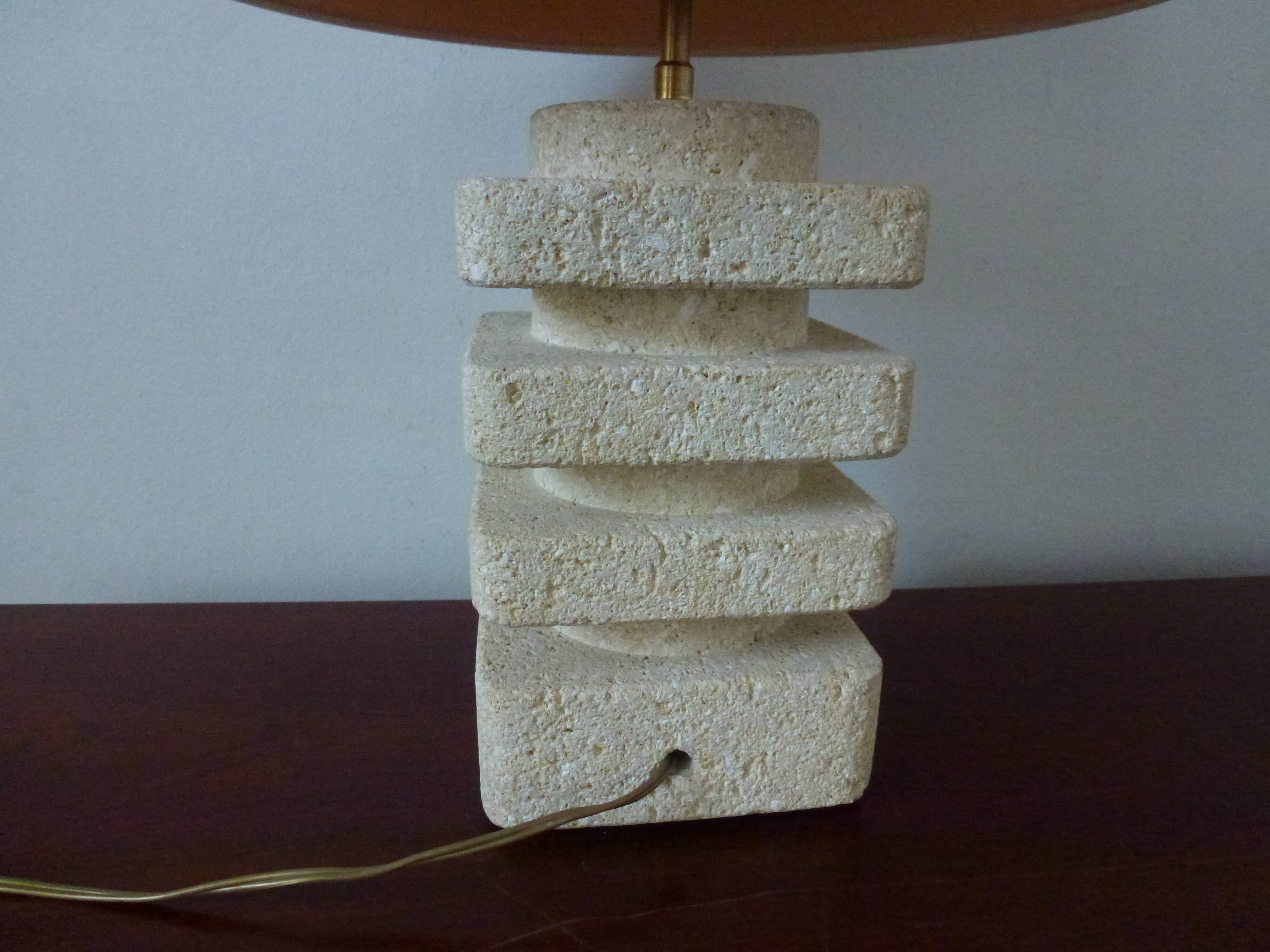 Travertine lamp from the 60s and 70s