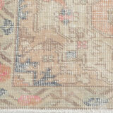 Soft Pastel Orange Wool Vintage Rug