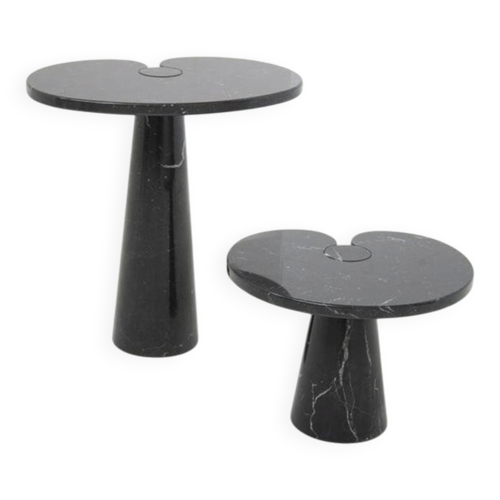 Black Marble Eros Coffee Tables by Angelo Mangiarotti for Skipper, 1980s, Set of 2