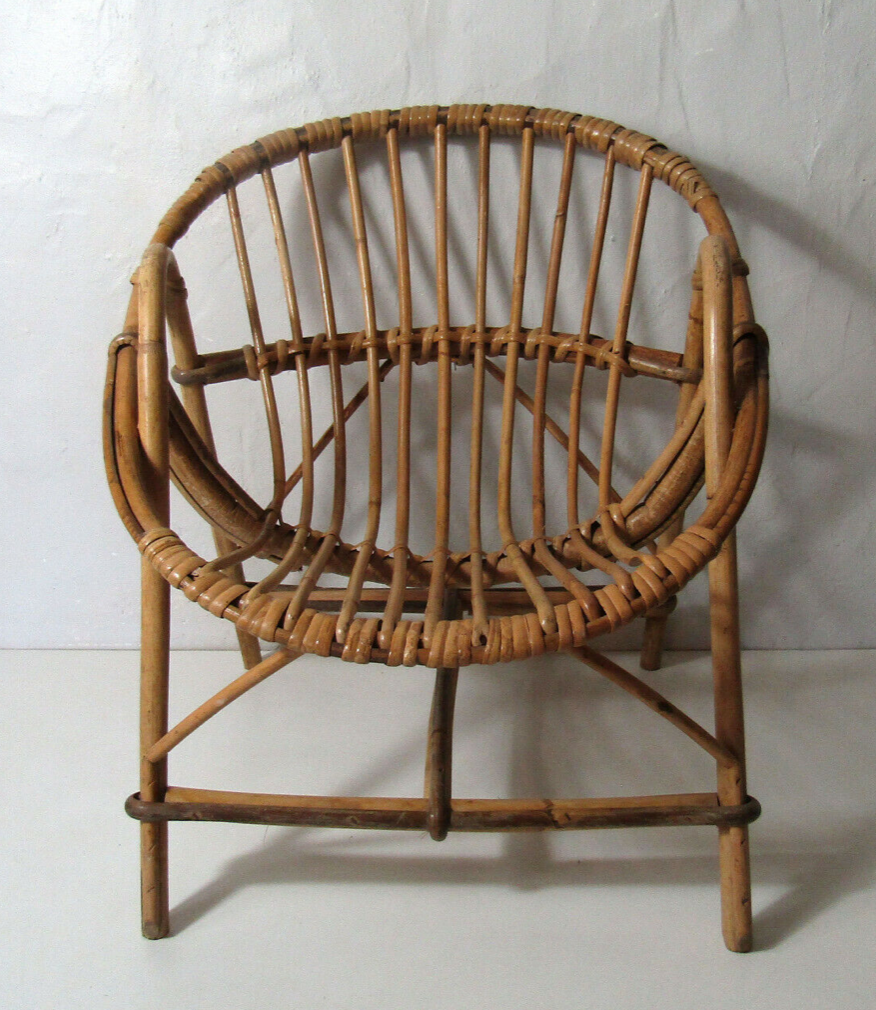 Children's rattan shell chair