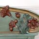 Art Nouveau bed in carved and painted wood, Poppies, Circa 1900