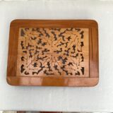 Openwork wooden top with vintage handle dimension: height -5cm - width 39cm-