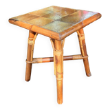 Bamboo side table/small tiles