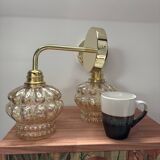 Set of 2 gold wall lights
