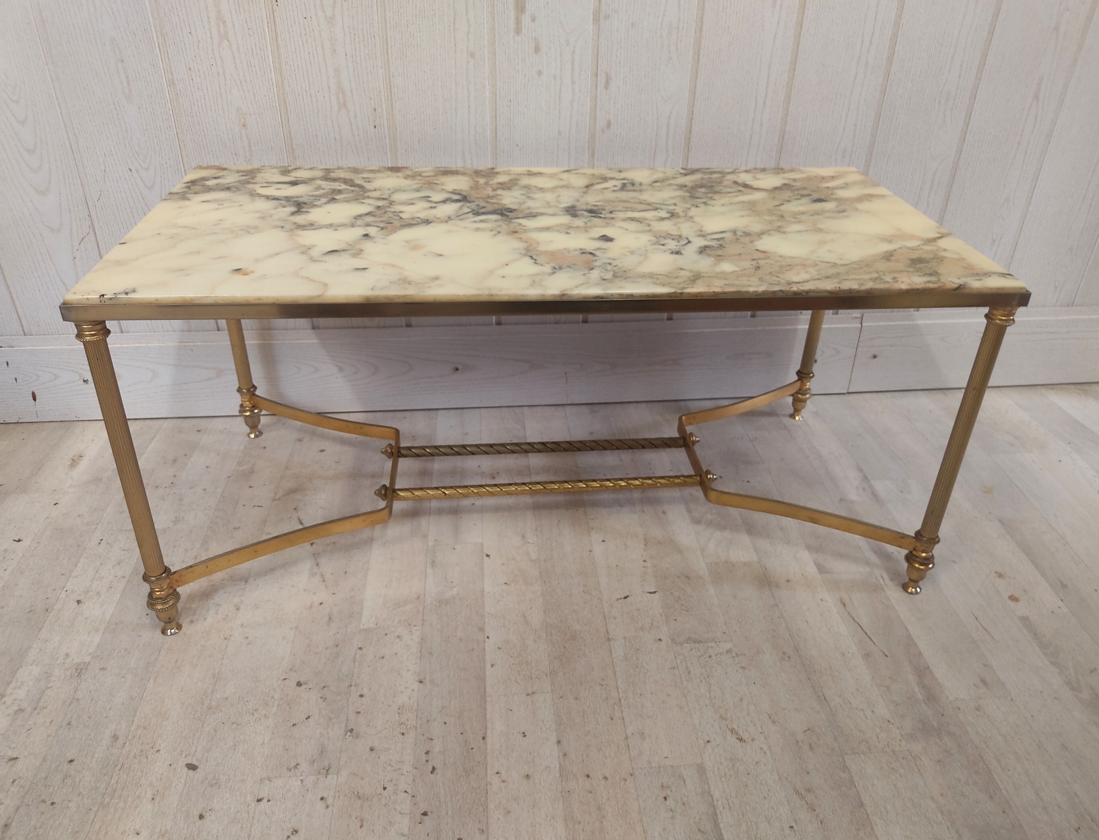 Marble and gilded metal coffee table