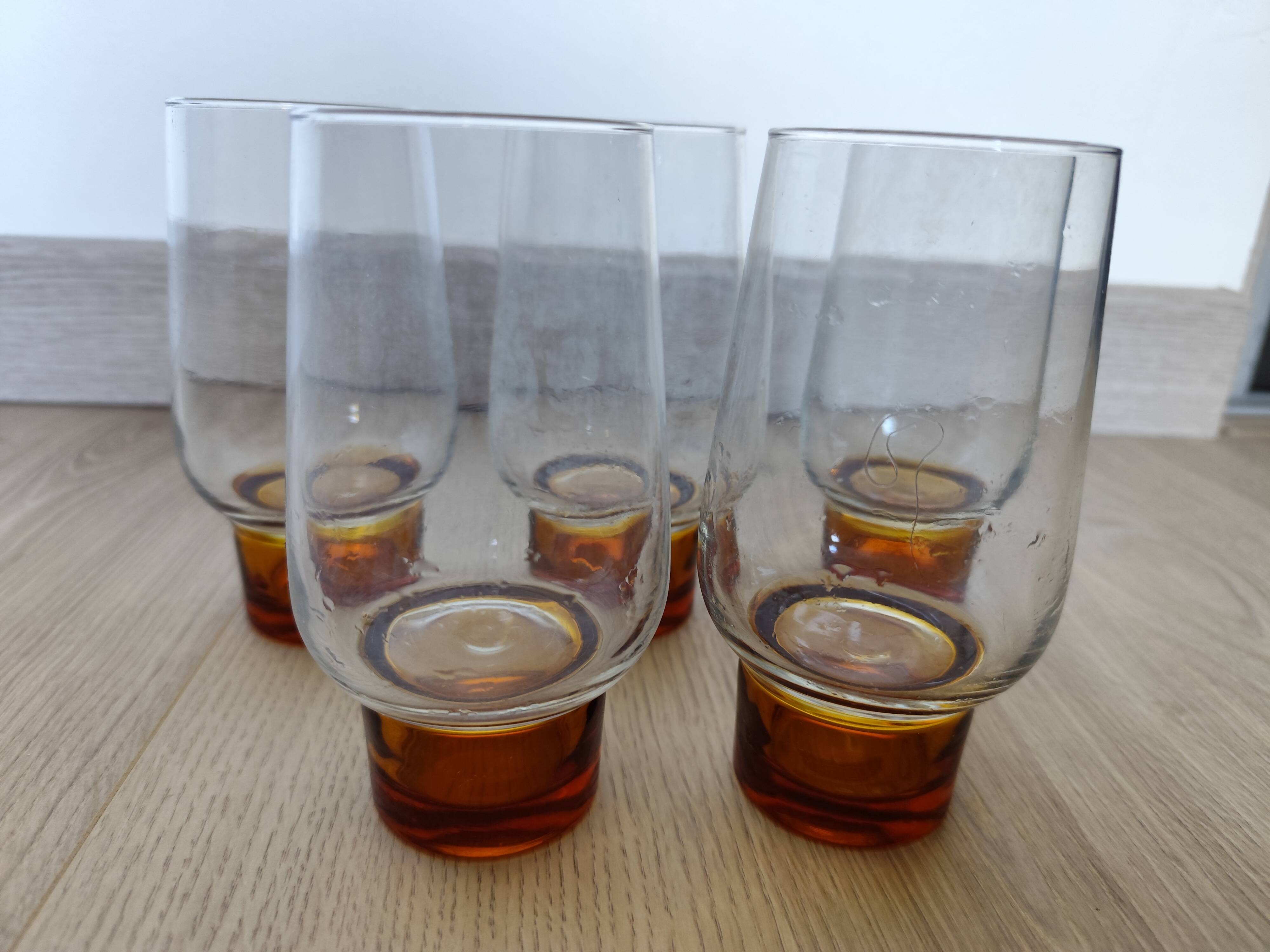 Série de 5 verres chope verre coloré 37 Cl Luminarc Années 60/70 vintage