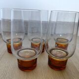 Série de 5 verres chope verre coloré 37 Cl Luminarc Années 60/70 vintage
