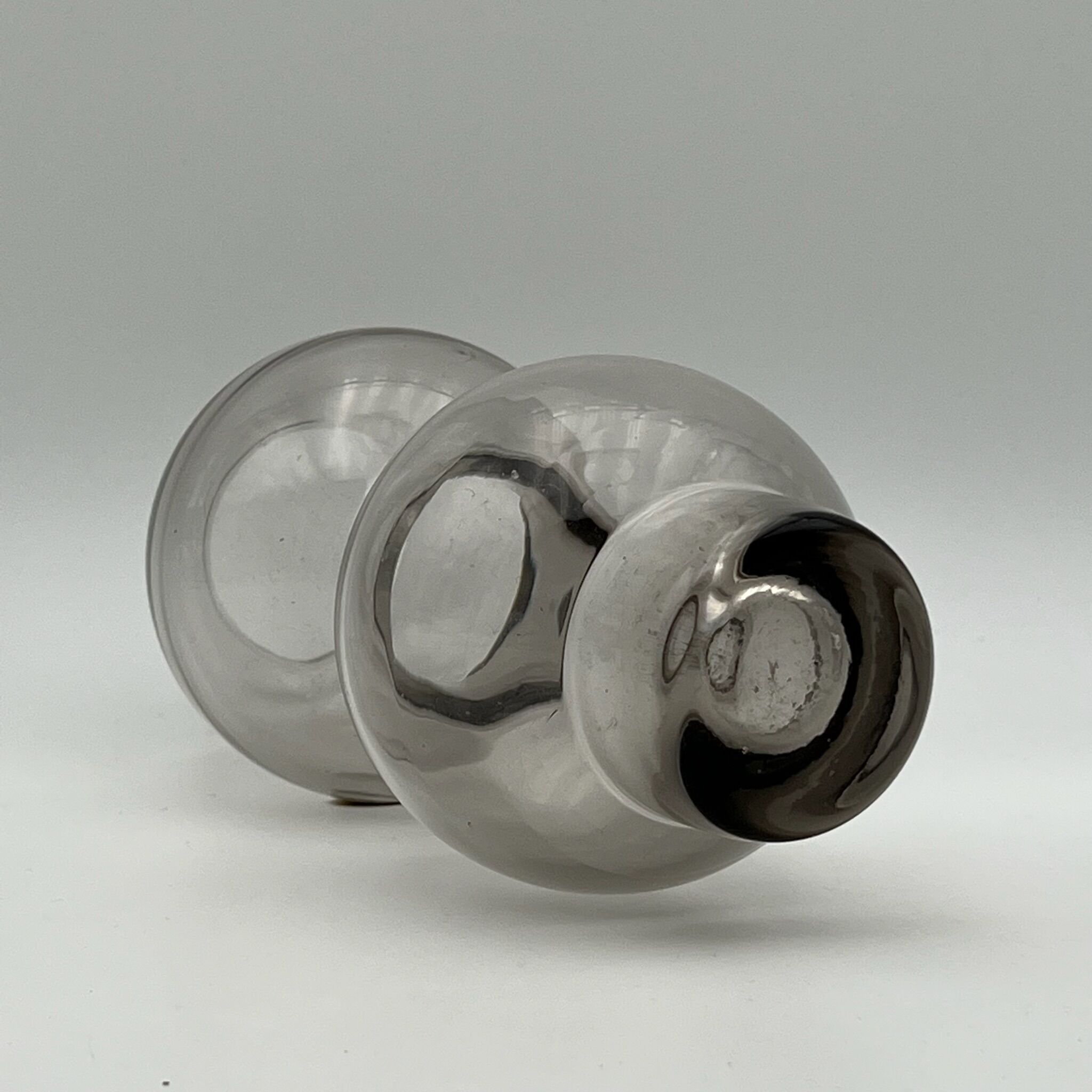 Murano glass 70s vase - mid century modern decor - vintage fume glass made in italy