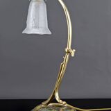 Important Bronze and Marble Table Lamp, Art Nouveau, France, 1890