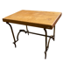 Table d'appoint en bois et métal mordoré