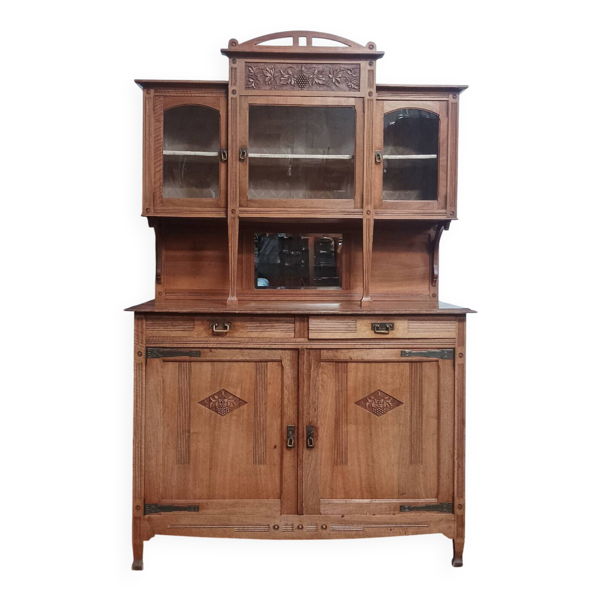 Art Nouveau Art Deco buffet in blonde walnut