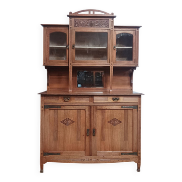 Art Nouveau Art Deco buffet in blonde walnut
