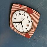 Silent rectangular vintage wall pendulum clock "Copper pink junghans"