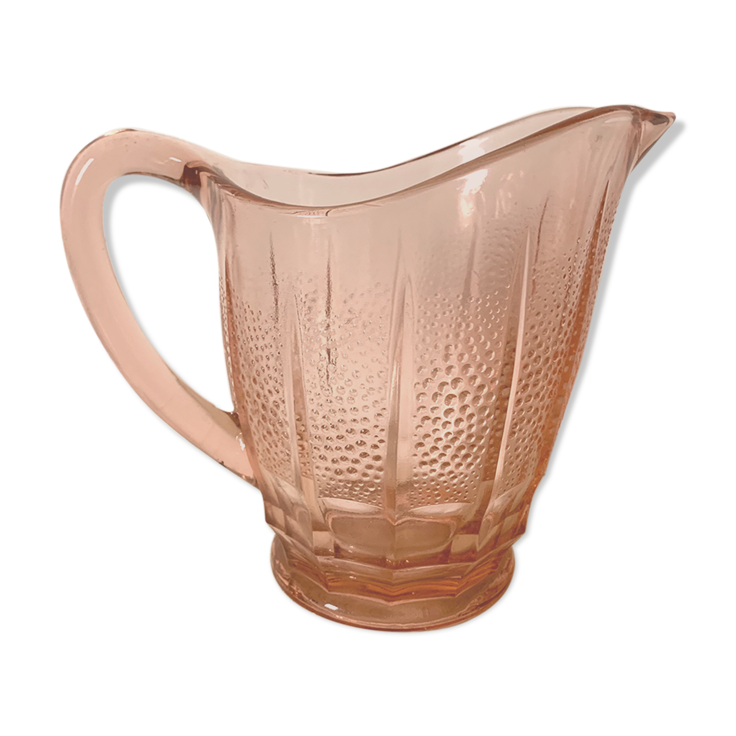 Vintage pink glass pitcher