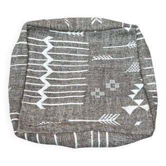 Handmade Berber Kilim Pouf, Floor Cushion