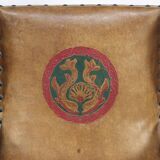 Set of Two Antique Leather Armchairs