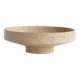 Narrow bowl in travertine