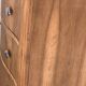 High Art Deco chest of drawers with moustache legs, raw walnut, 1930.