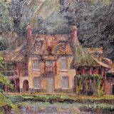 Ancient painting "The Lord's House" landscape signed