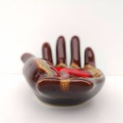 Vintage hand glazed ceramic ashtray