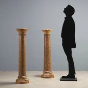 Pair of columns in breccia marble and granite - Italy 19th century