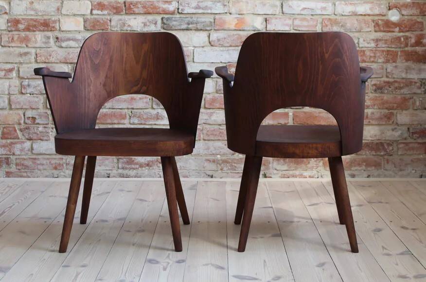 Dining Chairs by Lubomír Hofmann for TON, Model 1515, Beechwood, 1960s, Set of 2
