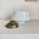 Very large antique white opaline glass globe 30 cm chandelier pendant light