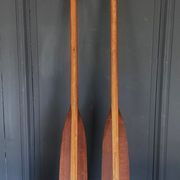 Pair of oars canoe boat XXe two species of wood