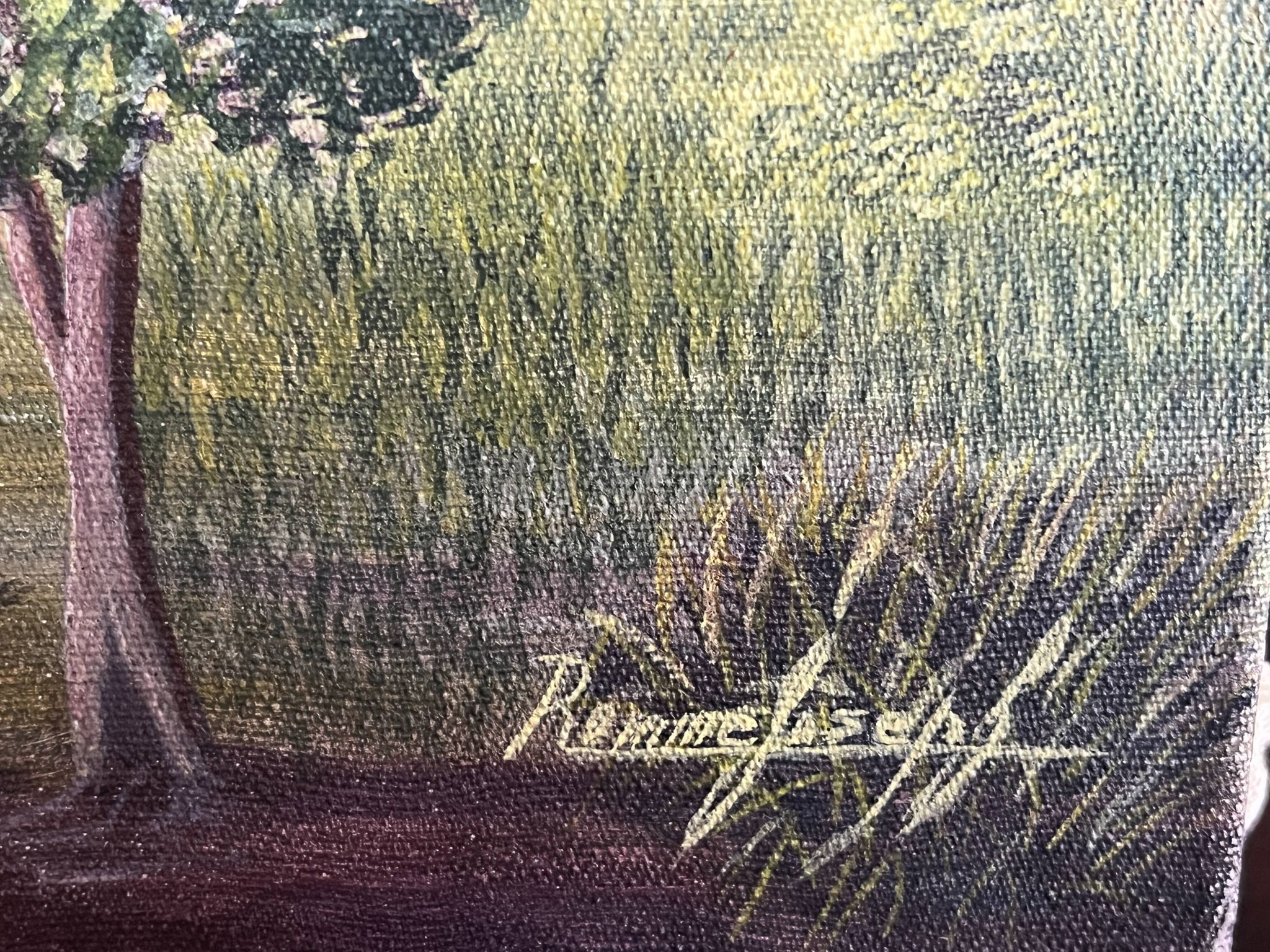 ROMME Joseph, animated naive landscape HST Haiti 20th century
