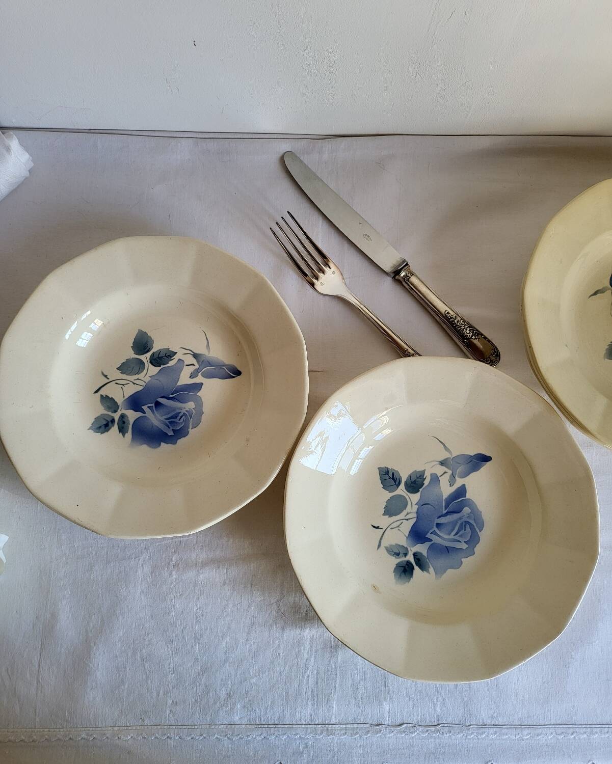 7 vintage deep plates in earthenware from Digoin Sarreguemines