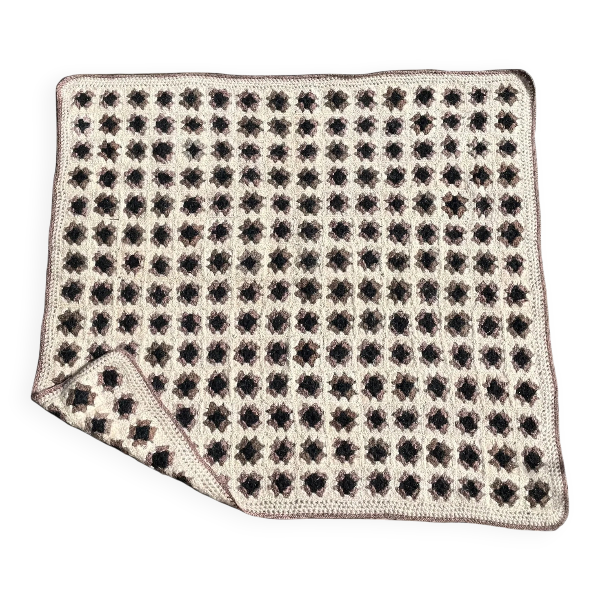 Crochet blanket in wool 1m x 1m
