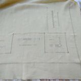 Old great days sheet & returns ecru linen canvas - (circa 1900) never used 228 x 290 cm
