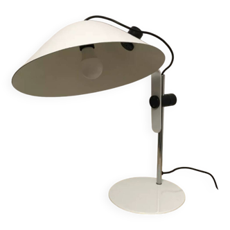 White lacquered metal lamp, Lella Montecroci and Marco de Carli, Arrelam, 1970