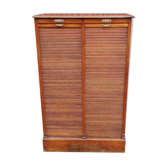Furniture filing cabinet with double curtains