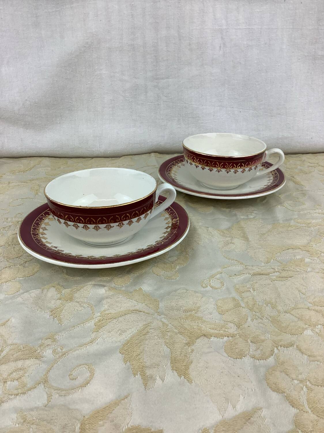 Duo de tasses digoin Sarreguemines