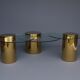 Polished Brass and Glass Low Tables. 2000s. Set of 3