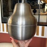 Brushed aluminum pear-shaped ice bucket