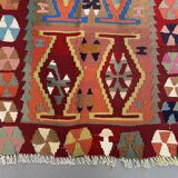 Vintage Turkish Mini Kilim 93x49 cm Wool Small Kelim Runner, shabby Chic